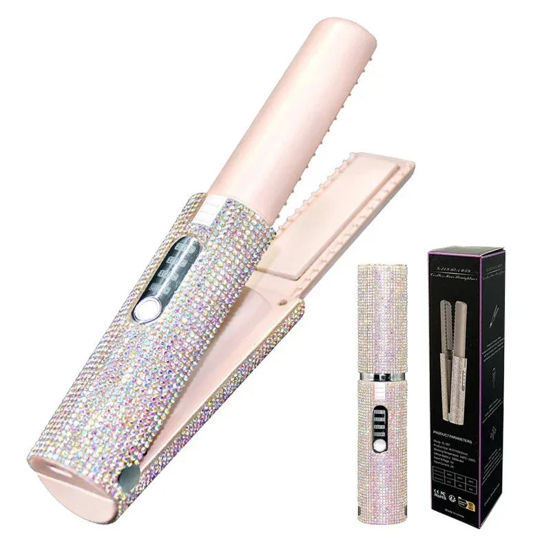 2-in-1 Wireless Hair Straightener & Curler Brush